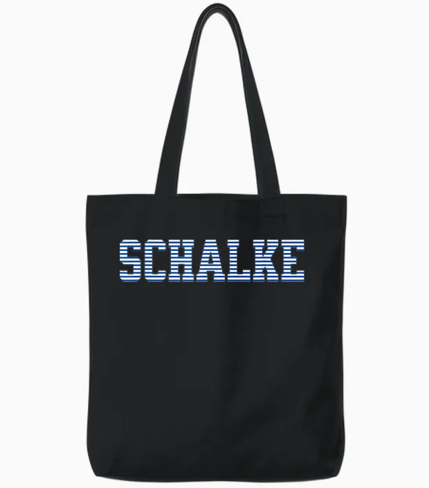 Schalke T-Shirt, Black Tote Bags in Black