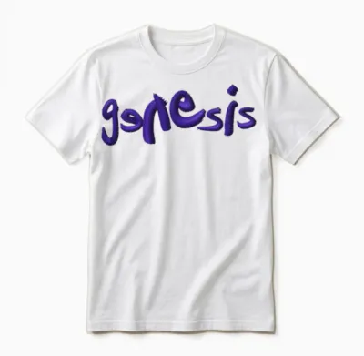 Genesis Band Logo Embroidery Design Unisex T-Shirt - White