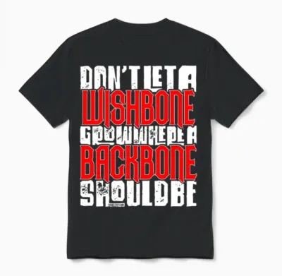 Wishbone Backbone Unisex T-Shirt - Black