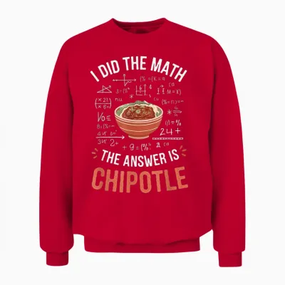 Food Lovers I Did the Math Answer Is Chipotle Unisex Sweatshirt - Red