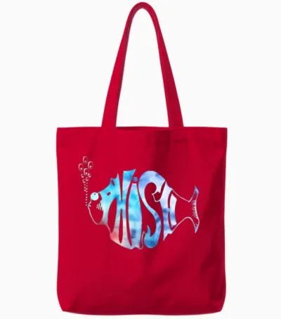 Aesthetic Colorful Phish-Jam Tie-Dye Tee Graphic Tote Bags - Red