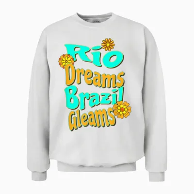 Rêves De Rio Brésil Brille été Tropical Rétro Unisex Sweatshirt - White