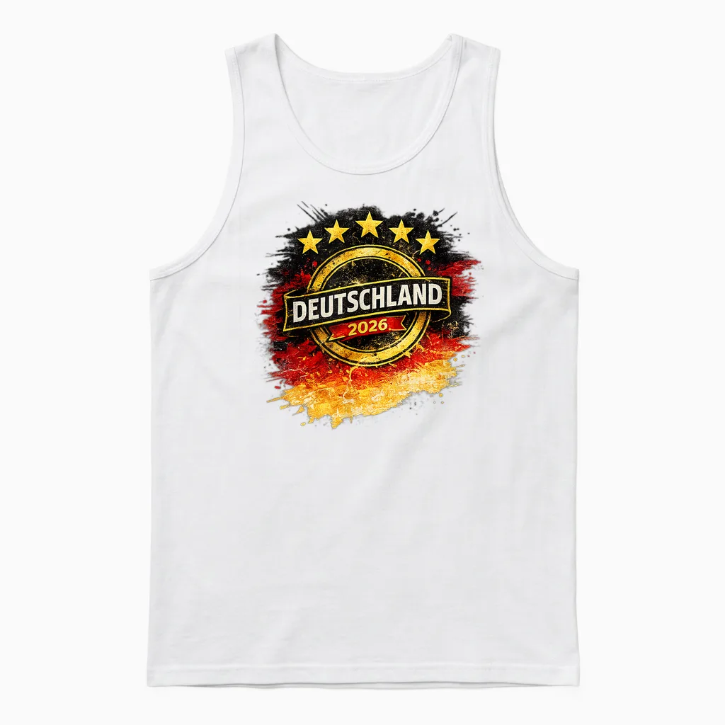 Deutschland 2026 Fünfter Stern Fanmotiv Unisex Tank Top in White