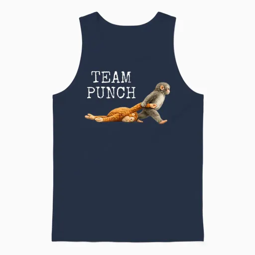 Monkey Team Punch Unisex Tank Top in Navy