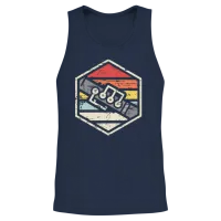 Retro Badge Oboe Unisex Tank Top - Navy – 2
