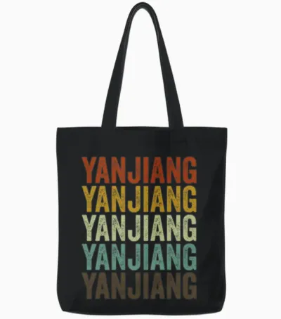 Yanjiang China Retro Vintage Tote Bags - Black