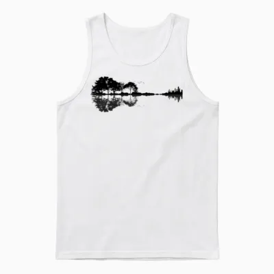 Nature Guitar Unisex Tank Top - White