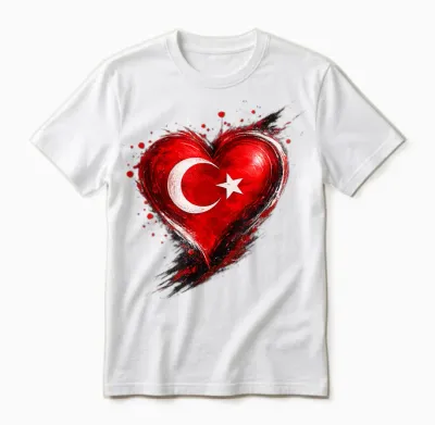 Türkei T-Shirt Mit Herz Türkische Flagge Türk Türkiye Unisex T-Shirt - White