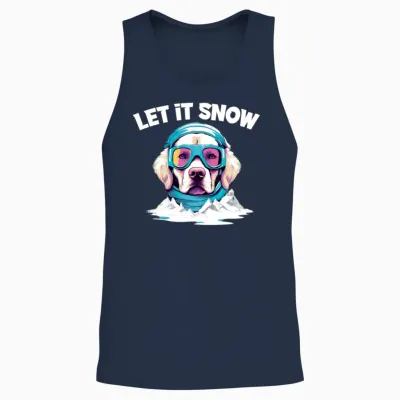 Dog with Ski Goggles Snow Snowfall for a Dog Unisex Tank Top - Navy