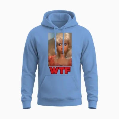 Funny Disgusting Wtf Doll Face Meme Unisex Hoodie - Carolina Blue