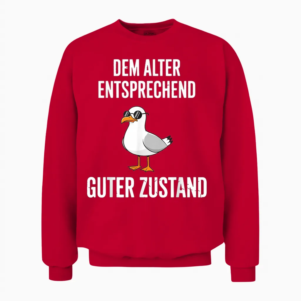 Dem Alter Entsprechend Guter Zustand Möwe Unisex Sweatshirt in Red