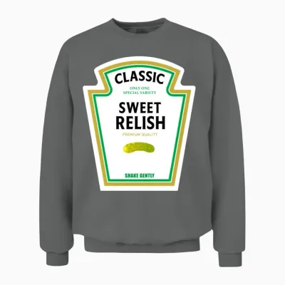 Sweet Relish Ketchup Costume Matching Mustard Unisex Sweatshirt - Graphite Heather