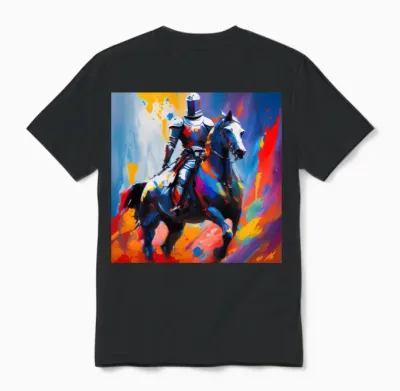 Knight on Horse Unisex T-Shirt - Black