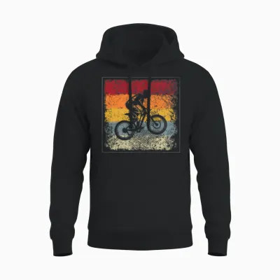 Mountainbike Retro Unisex Hoodie - Black