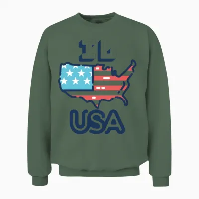 Il, Usa, Illinois Unisex Sweatshirt - Military Green