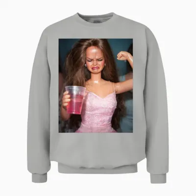 Disgusted Face Meme Doll Babe X Only Cute Baby Love Fans Unisex Sweatshirt - Ash