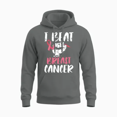 I Beat Breast Cancer Survivor Breast Cancer Unisex Hoodie - Graphite Heather