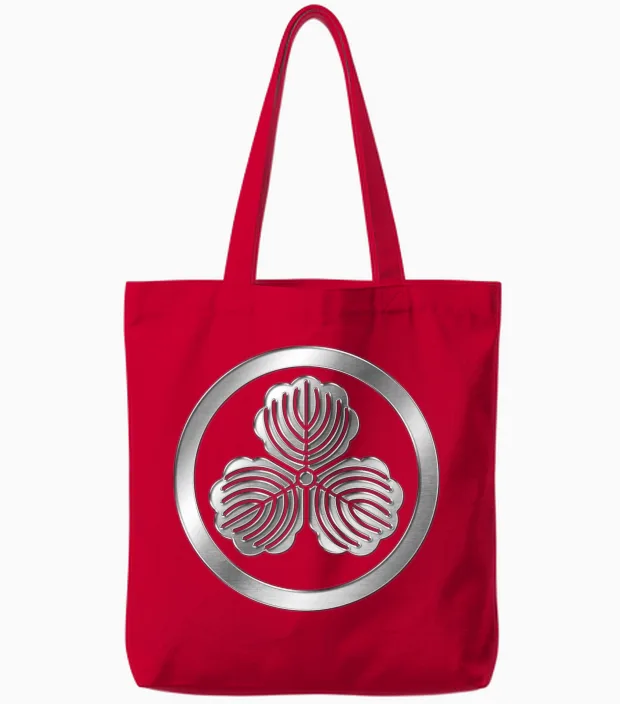 Shima Clan Kamon Tote Bags in Red