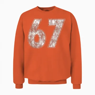 #67 Trikot Nummer 67 Uniform Größter Fan Lieblingsspieler Unisex Sweatshirt - Orange