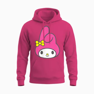 My Melody Front and Back Logo Unisex Hoodie - Heliconia