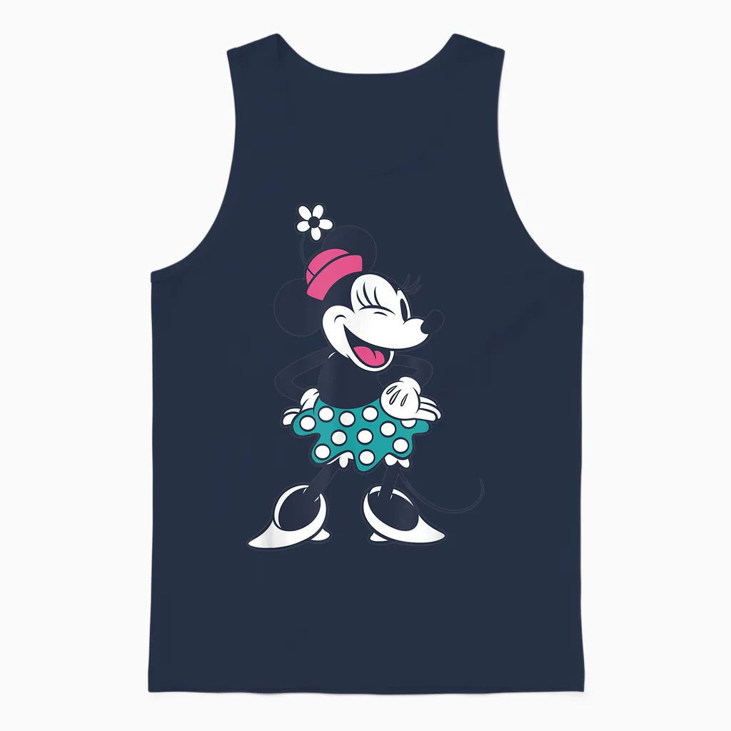 Amazon Essentials Disney Standing and Winking Retro Minnie Unisex Tank Top in Navy