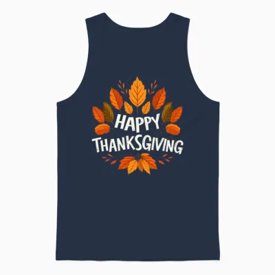Happy Thanksgiving for Turkey Day Family Dinner Unisex Tank Top - Navy