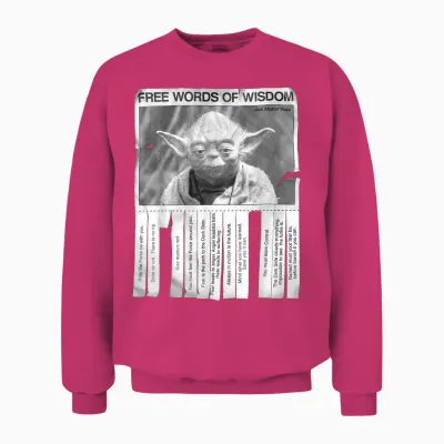 Star Wars Yoda Free Words of Wisdom Flyer T-Shirt, Black Unisex Sweatshirt - Heliconia