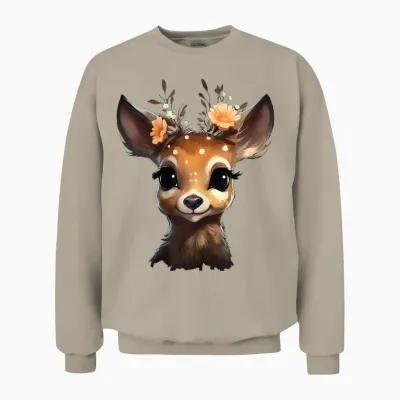 Deer Deer T-Shirt Women's Costume Shirt Dirndl Shirt Costume T-Shirt, Black Unisex Sweatshirt - Sand