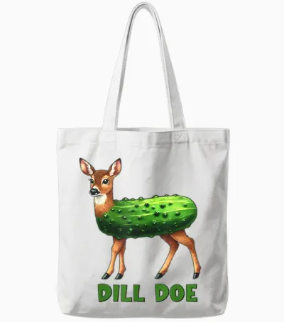 Dill Doe Funny Adult Humor Inappropriate Pickle Women Tote Bags - White