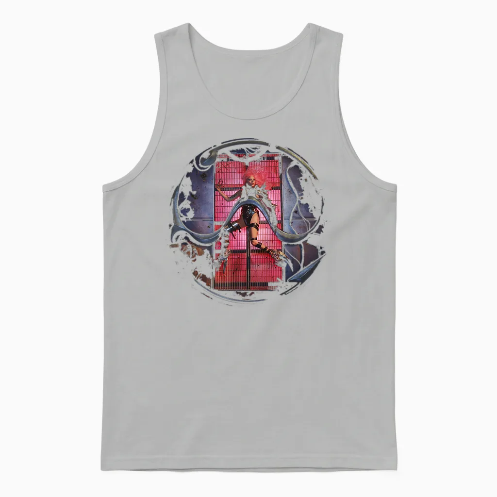 Official Lady Gaga Chromatica Cover Unisex Tank Top in Ash