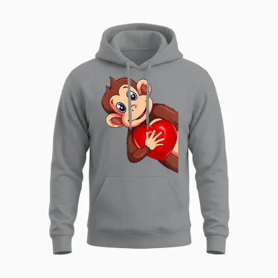 Affen äffchen Mädchen Kinder Damen Unisex Hoodie - Sport Grey