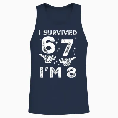 8. Geburtstag Ich Habe überlebt 67 Ich Bin 8 Six Seven 6 7 Meme Kids Boy Unisex Tank Top - Navy