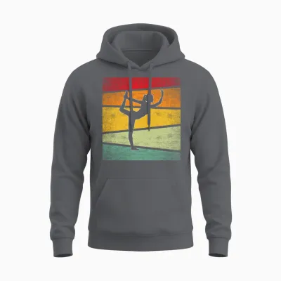 Yoga Retro Unisex Hoodie - Charcoal