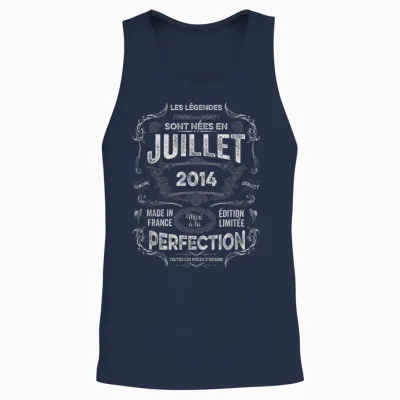 Les Légendes Sont Nées En Juillet 2014 12e Anniversaire Unisex Tank Top - Navy