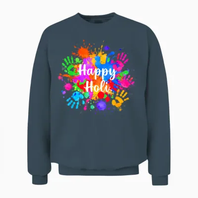 Happy Holi 2026 for Women Men Kids Color India Hindu Gifts Unisex Sweatshirt - Dark Heather
