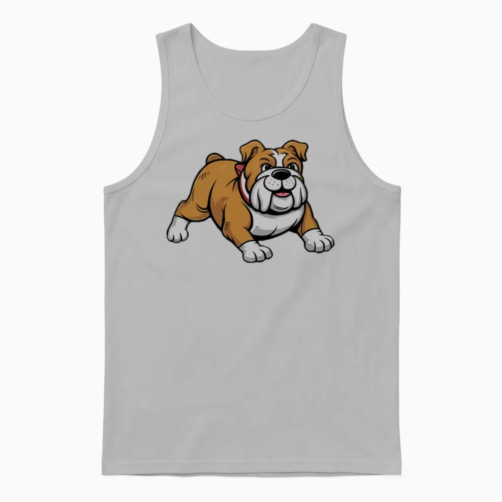 Funny English Bulldog Unisex Tank Top in Ash