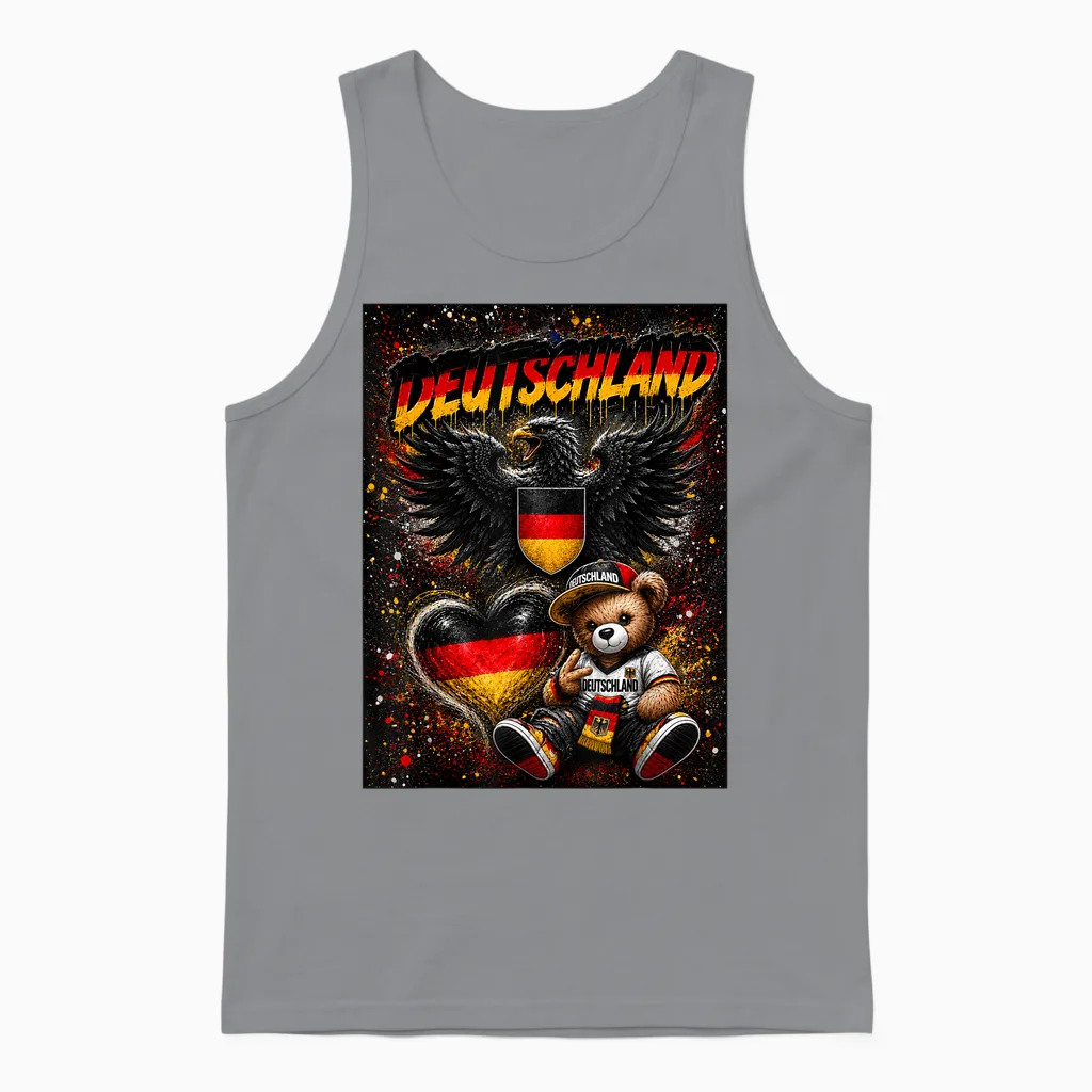 Deutschland T-Shirt Trikot Deutsche Flagge Germany Unisex Tank Top in Sport Grey