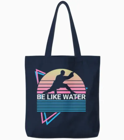 Kung Fu Retro Tote Bags - Navy