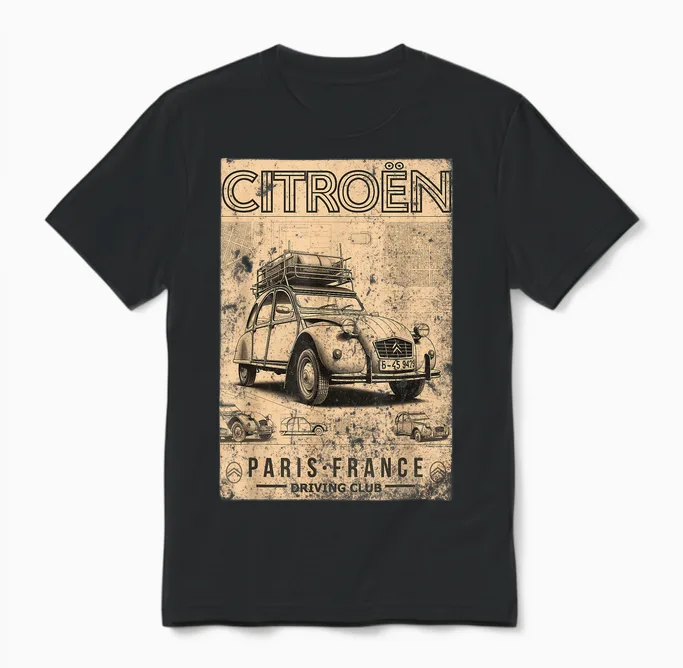 Citroën Driving Club 2cv Paris France Father's Day Unisex T-Shirt in Black
