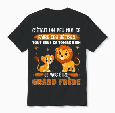 Child Future Announcement Pregnancy Big Brother I Will Be Big Brother T-Shirt, Black, 2 Unisex T-Shirt - Black