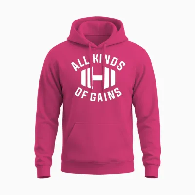 All Kinds of Gains Logo Black T-Shirt Hodgetwins Unisex Hoodie - Heliconia