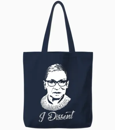 Notorious Rbg - I Dissent Tote Bags - Navy