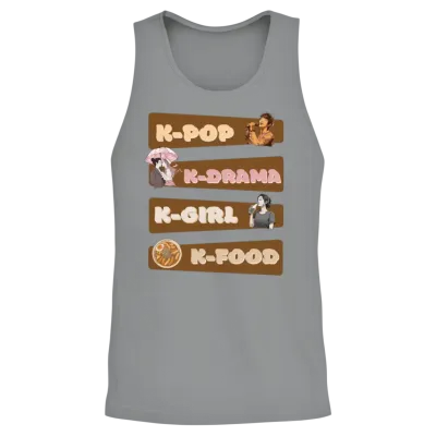 K-Pop K-Drama K-Food Korean Music and Drama Fan Unisex Tank Top - Sport Grey