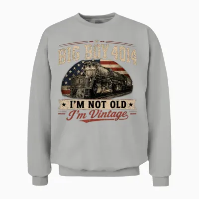 Big Boy 4014 Vintage Steam Locomotive Railroad Train Engine Unisex Sweatshirt - Ash