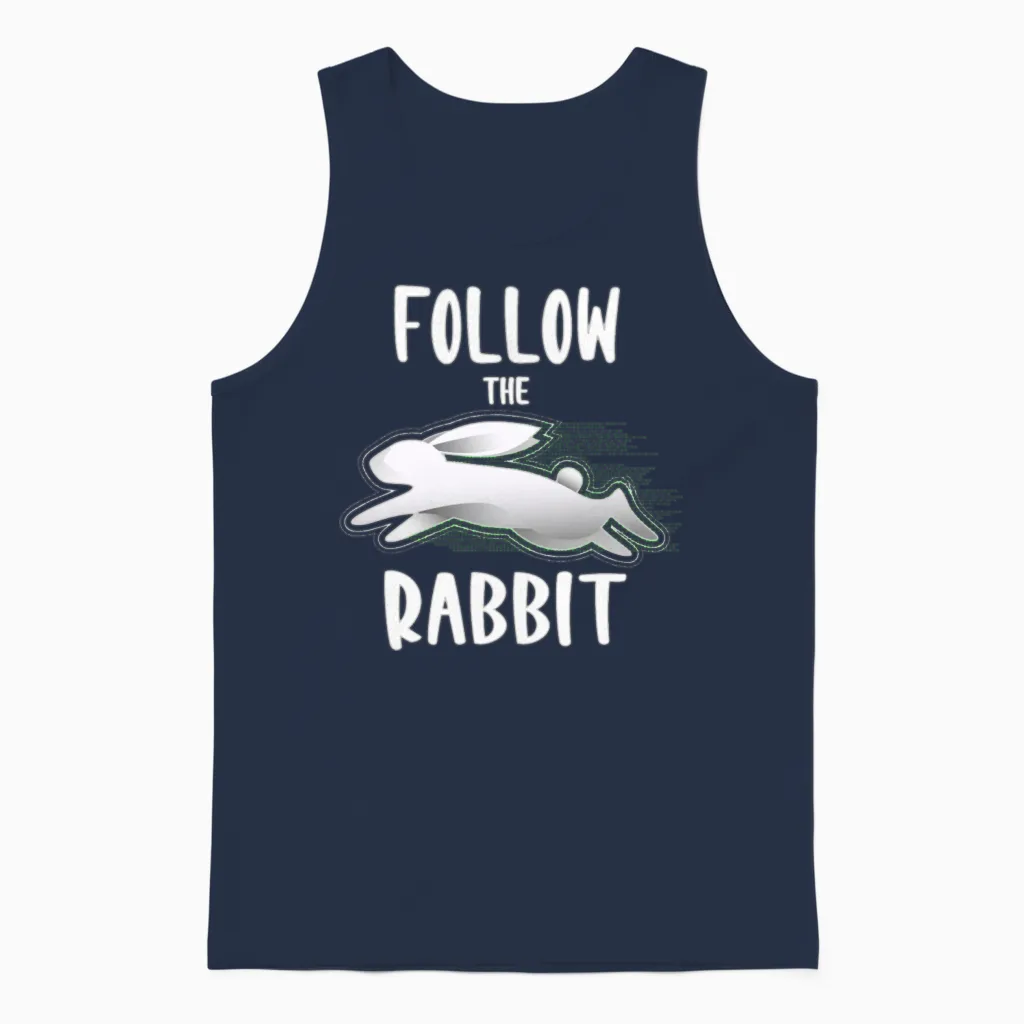 Follow the White Rabbit | Bunny Rabbit Unisex Tank Top in Navy