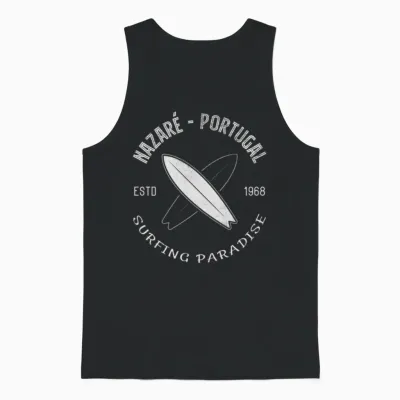 Nazare Surf Surfing Portugal Surfer Praia Do Norte Unisex Tank Top - Black