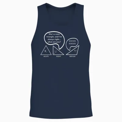 Math Jokes, Nerdy Humor, I'm Always Right Math Pun Unisex Tank Top - Navy
