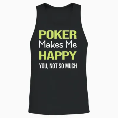 Funny Happy Poker Unisex Tank Top - Black