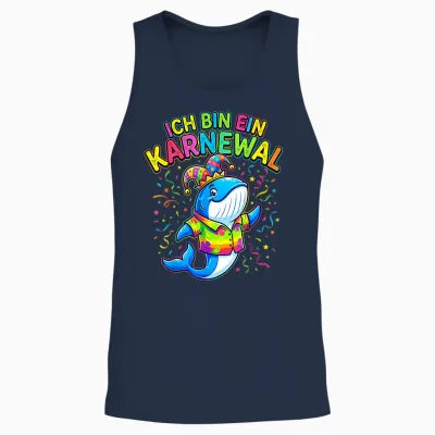Fasching Ich Bin Ein Karneval 2026 Whale Costume Men's Funny Unisex Tank Top - Navy