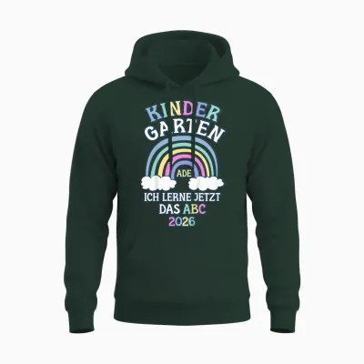 Kinder Kindergarten Ade Kita Abgänger 2026 Kindergarten Abschluss Unisex Hoodie - Forest